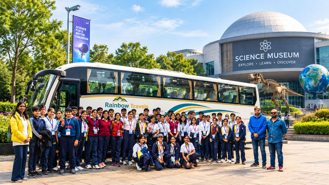 Students and teachers on an educational group trip
